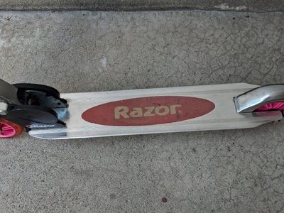Razor A Kick Scooter - Classic Silver & Red, Adjustable Handlebars, Foldable