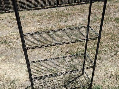 Black Wire Shelving Unit 4-Tier Adjustable Storage Rack Organizer