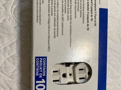 Eaton Standard Duplex Receptacle Outlet, White, 15A 125V (10-Pack) - NEC Compliant