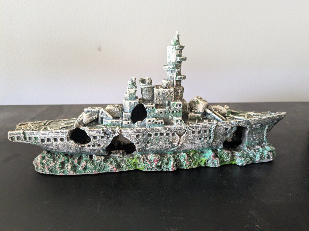 sunken ship aquarium decor