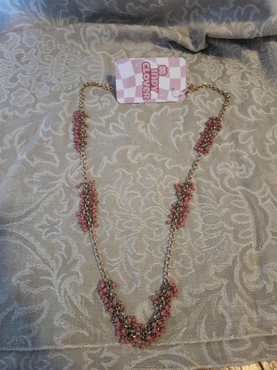 Long strand Coral beaded necklace