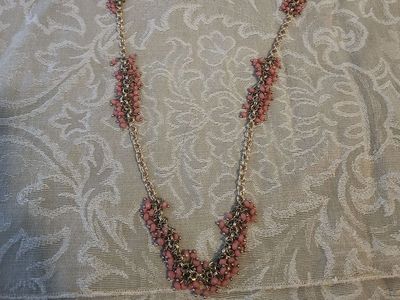 Long strand Coral beaded necklace