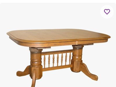 Oak Pedestal Table and 10 chairs