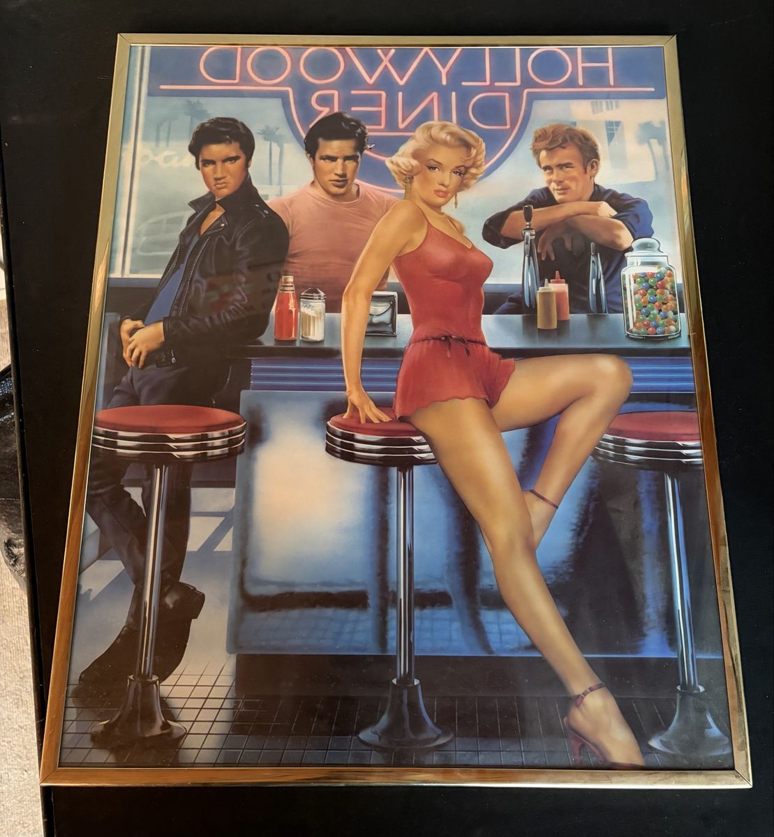 Hollywood Diner legends framed poster