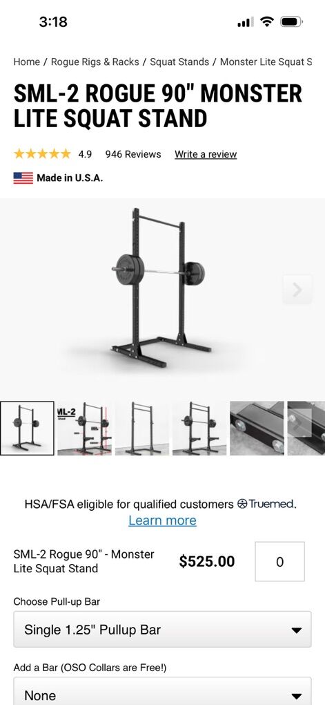 ROGUE MONSTER LITE SQUAT STAND (MINT!!)