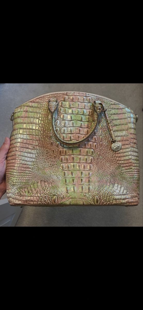 NEVER USED Brahmin Crocodile Embossed Leather Dome Satchel Bag