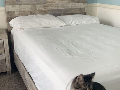 Full Size Rustic Wood Bed Frame with Matching 2-Drawer Nightstand - Optional Box Spring Included