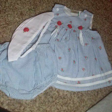 18 MOS...3 PIECE OUTFIT...DRESS, PANTIES, HAT
