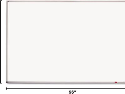Quartet Dry Erase Magnetic White Board 96"W x 48"H, Porcelain Whiteboard, Silver Al. Frame (PPA408)