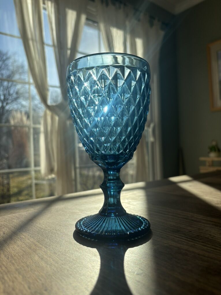 6-pack Vintage Style Blue Drinking Goblets