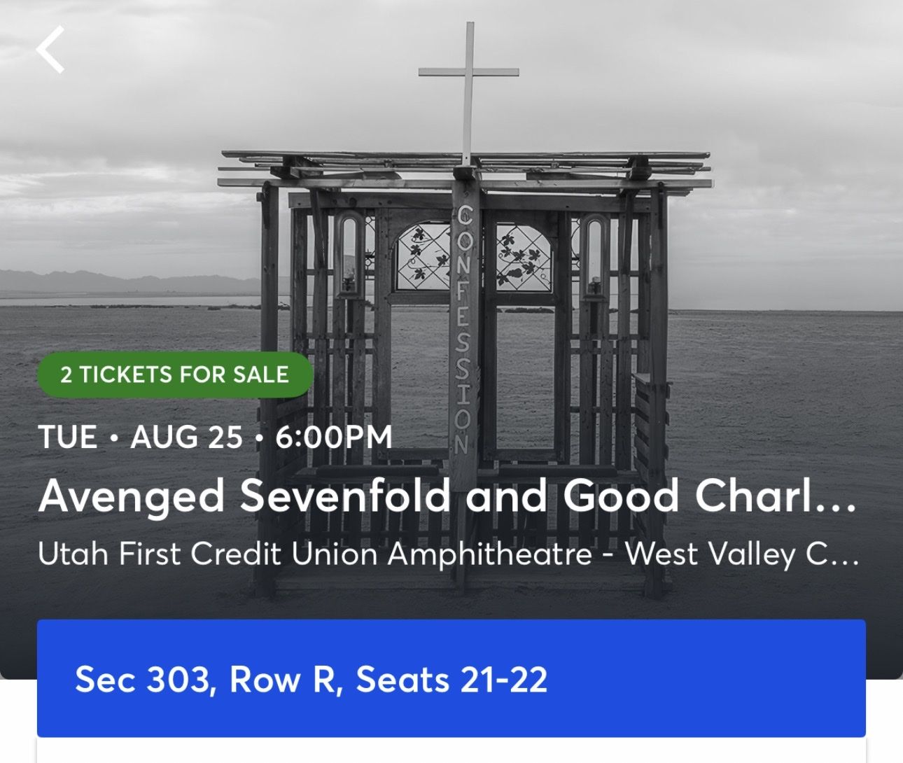 2 AVENGED SEVENFOLD/GOOD CHARLOTTE TICKETS! Section 303! Priced to sell!