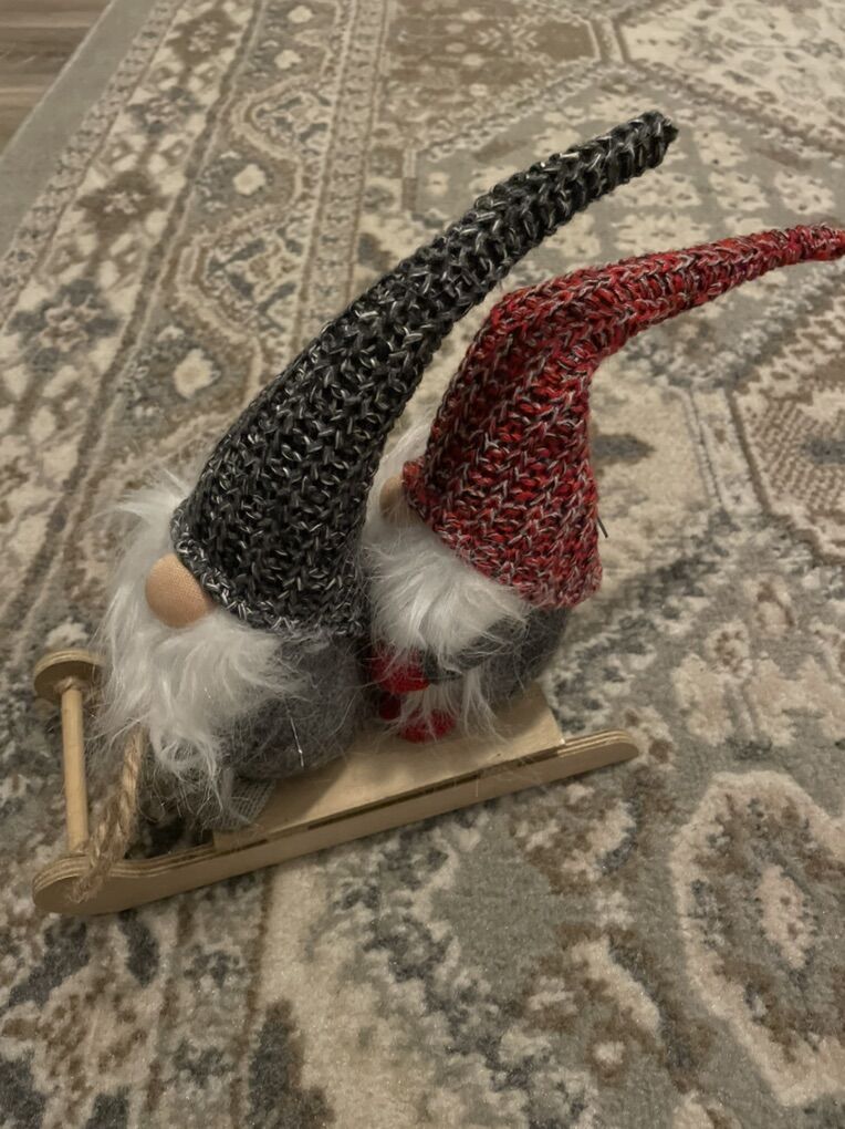 Adorable 2 Christmas Gnomes On A Sled