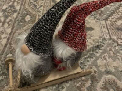 Adorable 2 Christmas Gnomes On A Sled