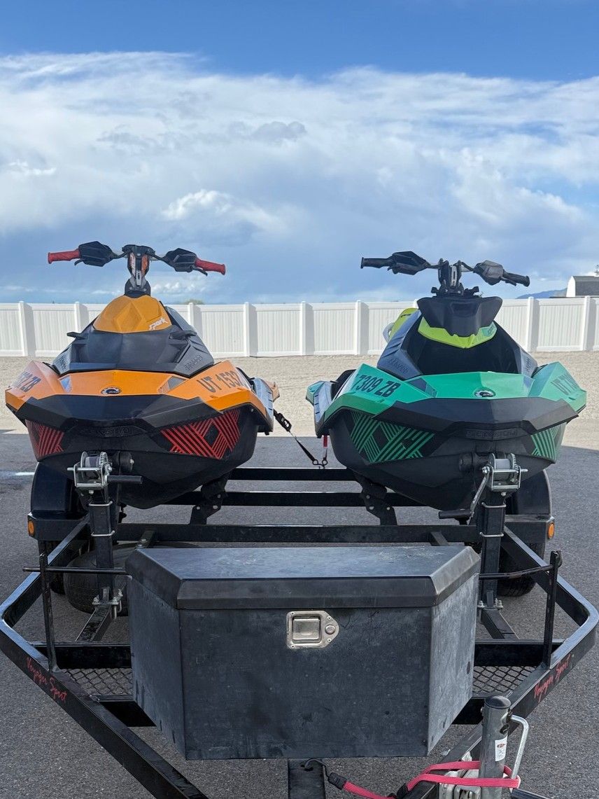 2020 and 2019 Seadoo Spark Trix w/trailer