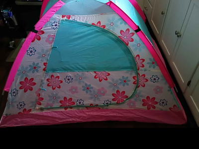Kids Floral Play Tent - Pink & Turquoise Indoor/Outdoor Dome Tent