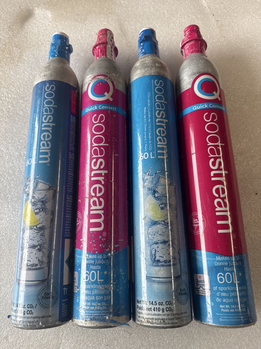 Four 60L Sodastream C02 cylinders (standard & quick-connect available in lots of 4)