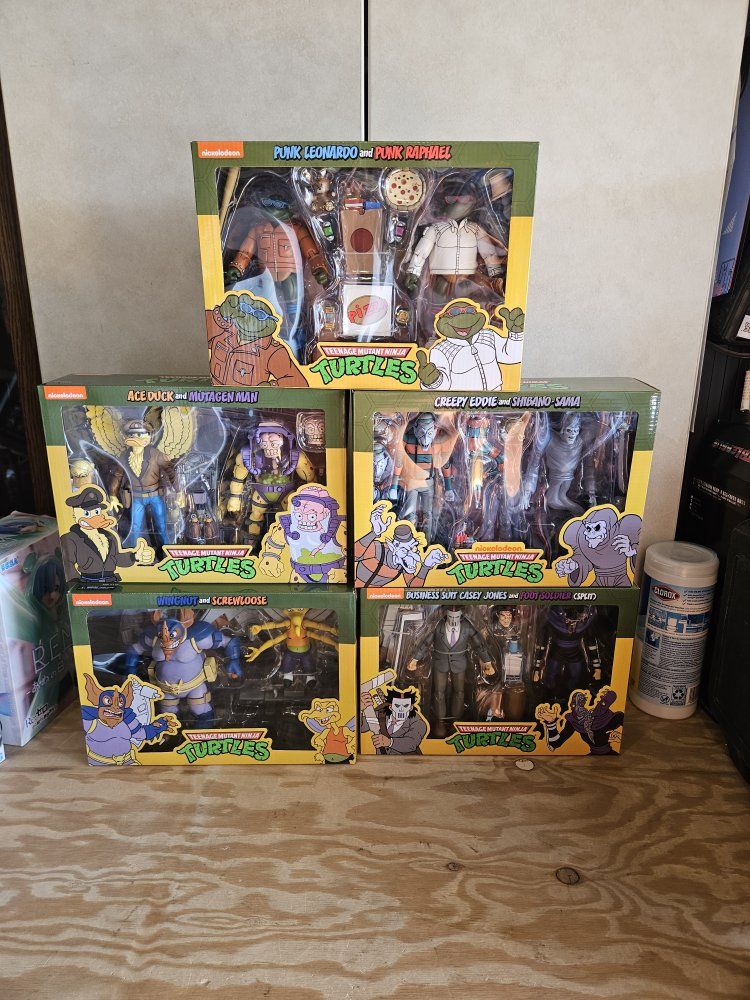 NECA TMNT Action Figure 2-Packs Lot - Punk Turtles, Casey Jones, Wingnut, Ace Duck & More