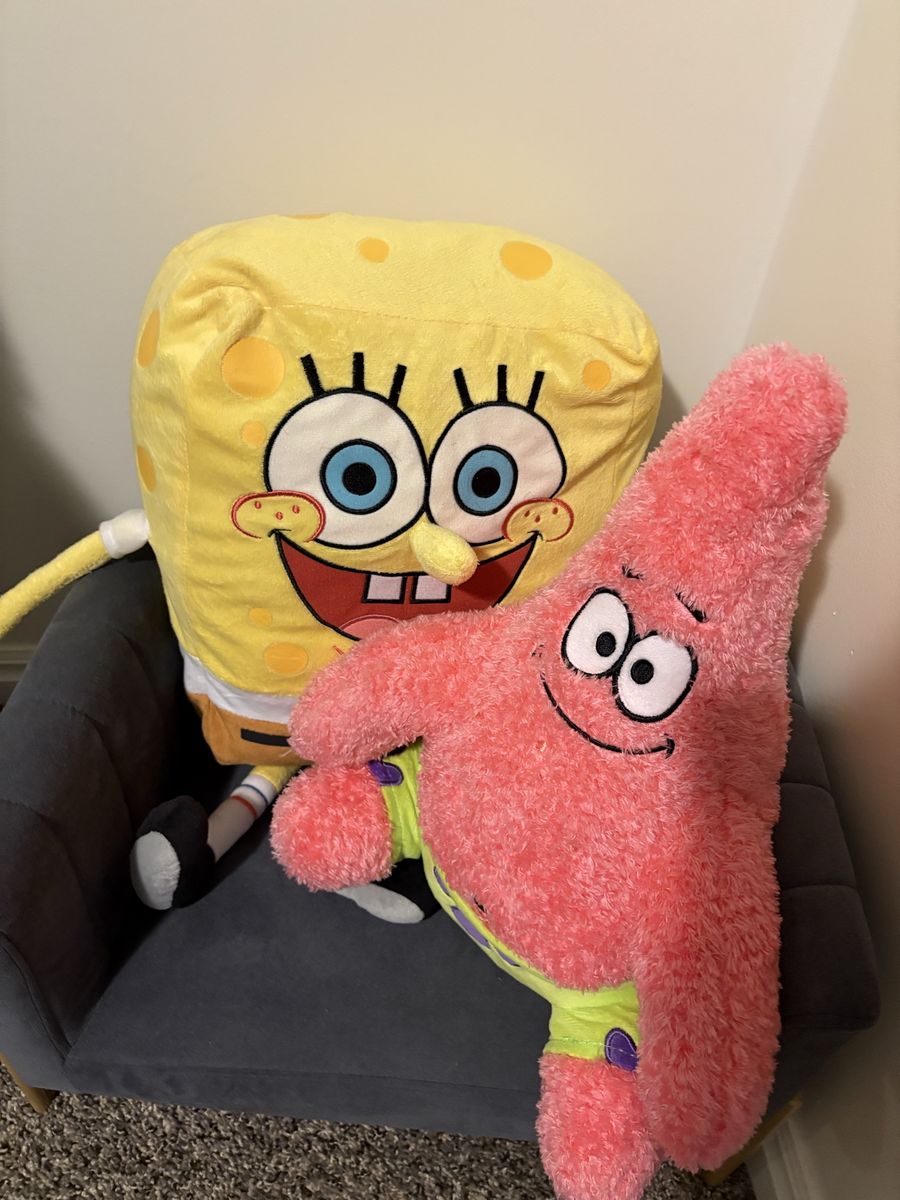 Large Spongebob Squarepants and Patrick Star Plush Toy Set - Nickelodeon Stuffed Animals