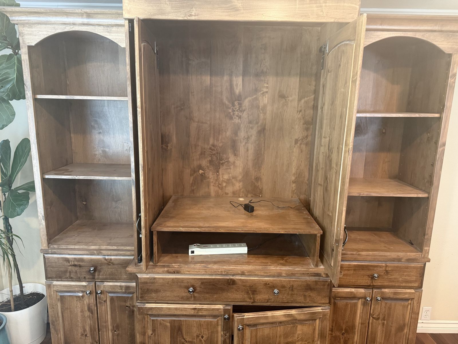 Walnut entertainment center