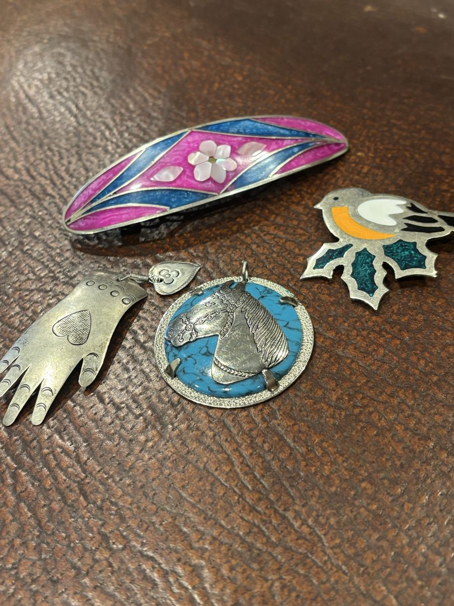 Sterling silver pins lot