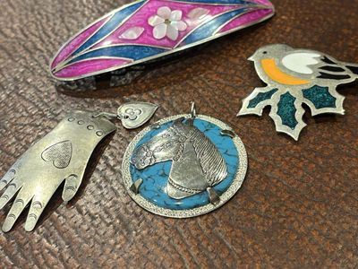 Sterling silver pins lot