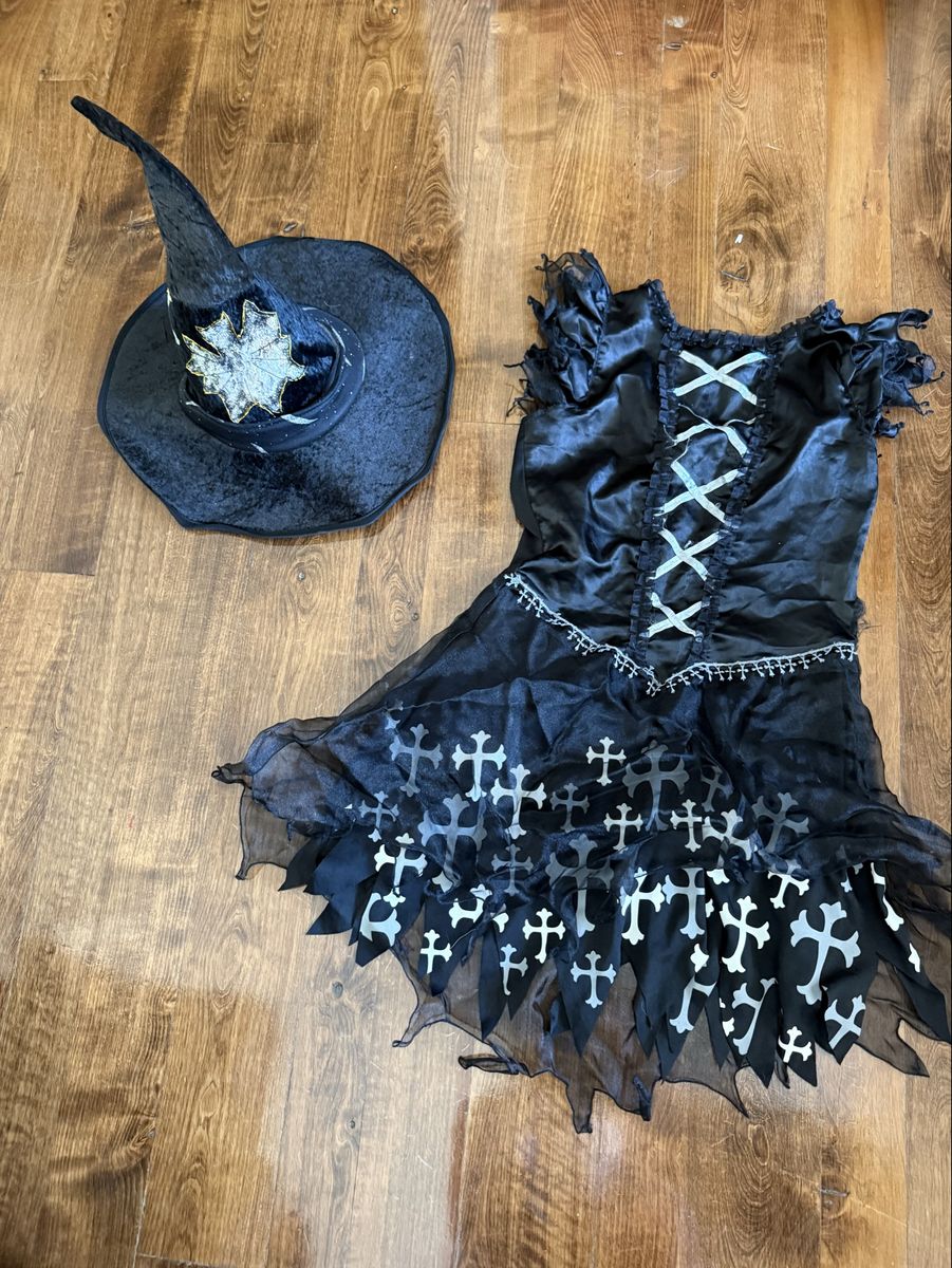 Girl’s fancy witch costume and hat size XL child