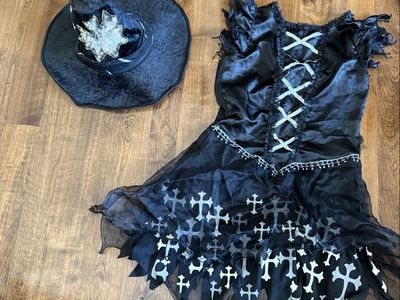 Girl’s fancy witch costume and hat size XL child