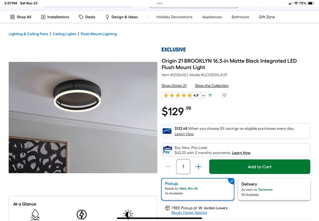 Origin21 16 Flushmount Light - New