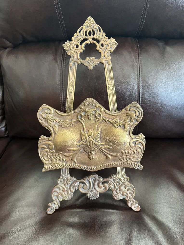 Spectacular Antique Brass Bible Holder/Stand/Easel