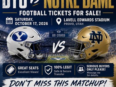 BYU vs. Notre Dame Football Tickets - Lavell Edwards Stadium Oct 17, 2026 - Great Seats!