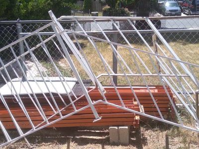 Used Metal Fence Panels - White, Various Sizes, Good for Enclosures/Fencing