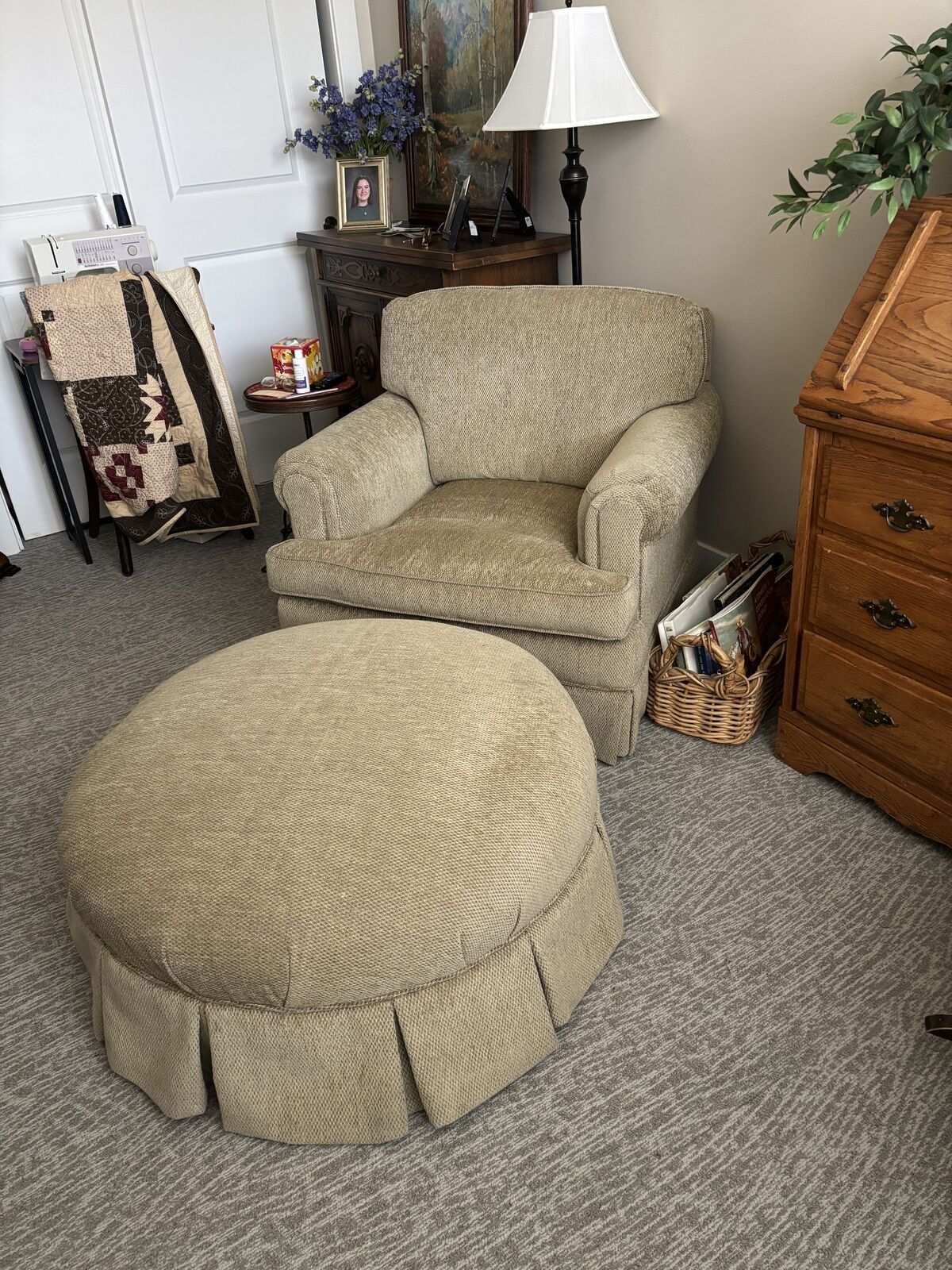 Armchair and ottoman