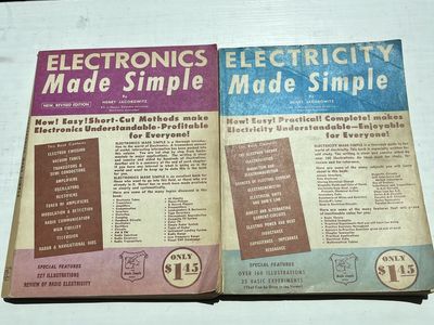 Vintage "Electronics Made Simple" & "Electricity Made Simple" Books by Henry Jacobwitz