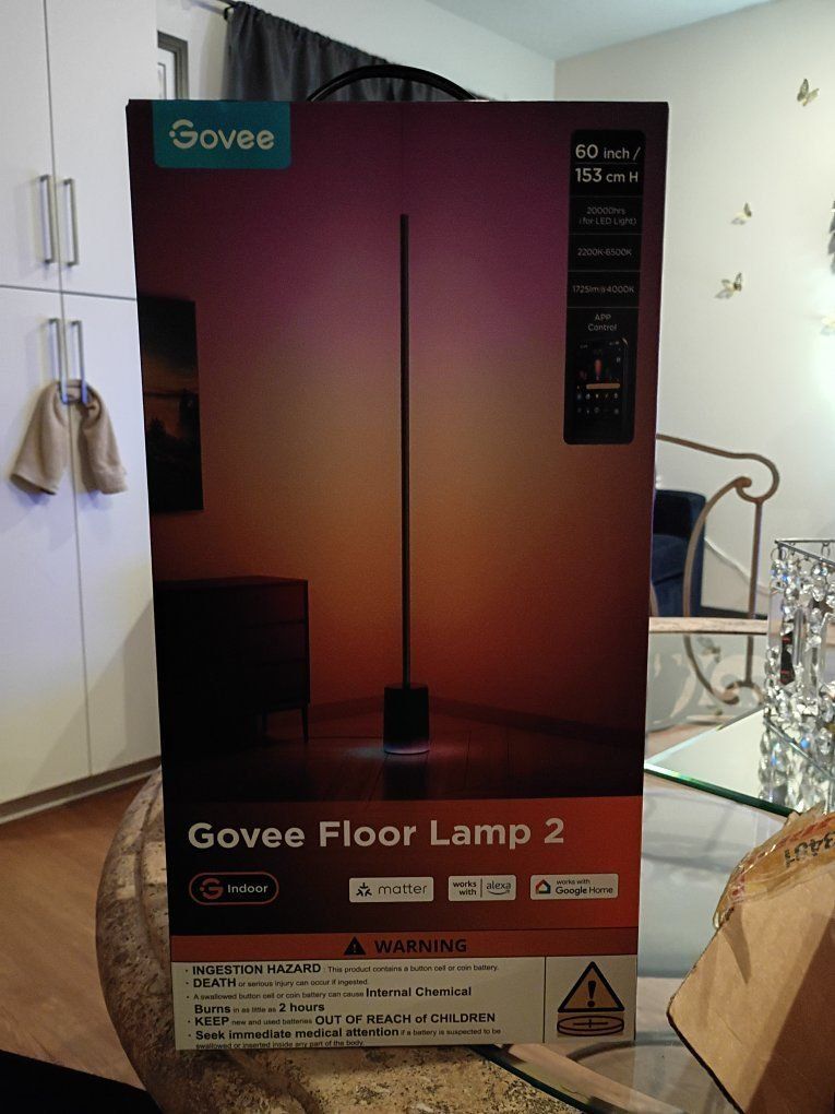 Govee Floor Lamp 2, 60-inch Smart LED Floor Lamp, Works with Alexa & Google Home, App Controlled