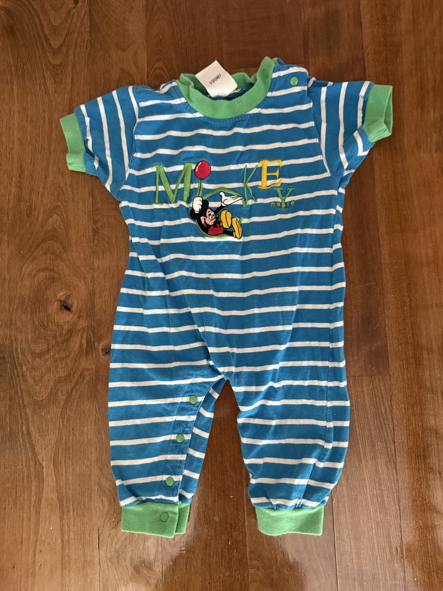The Disney Store vintage Mickey Mouse embroidered one piece outfit 9-12 months 