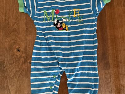 The Disney Store vintage Mickey Mouse embroidered one piece outfit 9-12 months