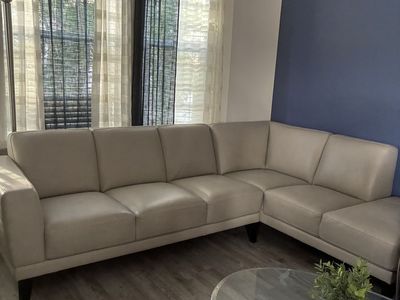 Leather sectional