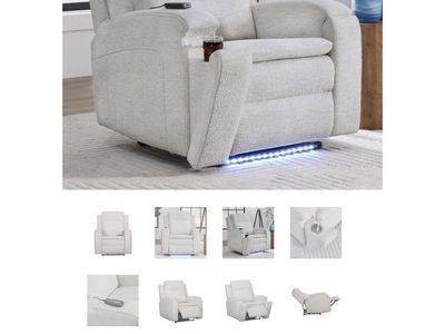 Parker House Armstrong Clearwater Sand Power Recliner w/ Heat, Massage, Auto-Glide