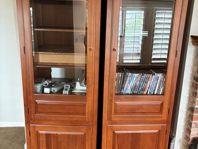 2 Bookcase Matching ends from Thomasville with Glass Doors and Shelves