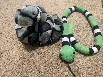 Two Stuffed Animal Snakes