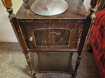 Antique 1930s Copper-Lined Humidor Smoking Stand – Man Cave Accent