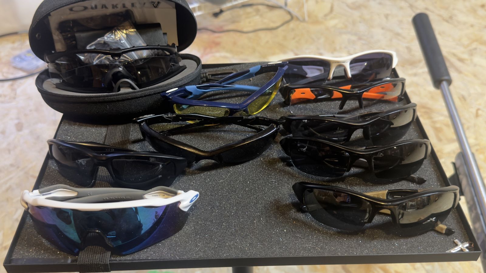 Oakley & Sports Sunglasses Lot with Hard Case and Accessories