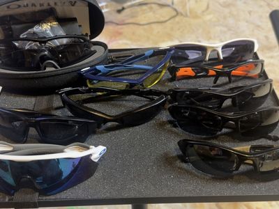 Oakley & Sports Sunglasses Lot with Hard Case and Accessories