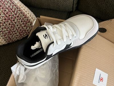 Hobibear White and Black Women's Athletic Sneakers with Box