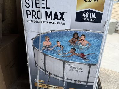 Bestway Steel Pro Max 15ft Round Above Ground Swimming Pool Set 48in Deep NEW