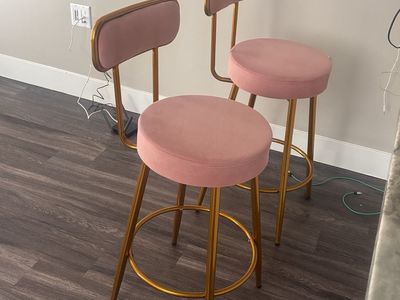 2 Rose Gold Barstools