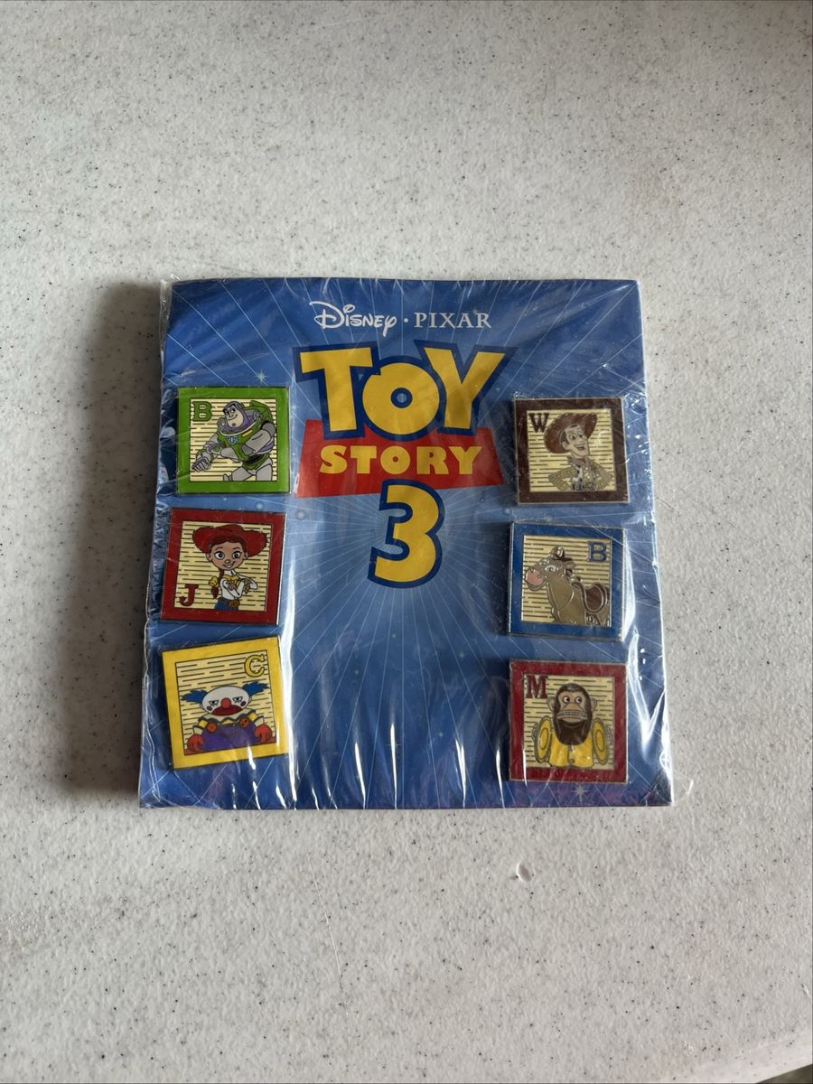 Disney Pixar Toy Story 3 6-Piece Block Character Enamel Pin Set New