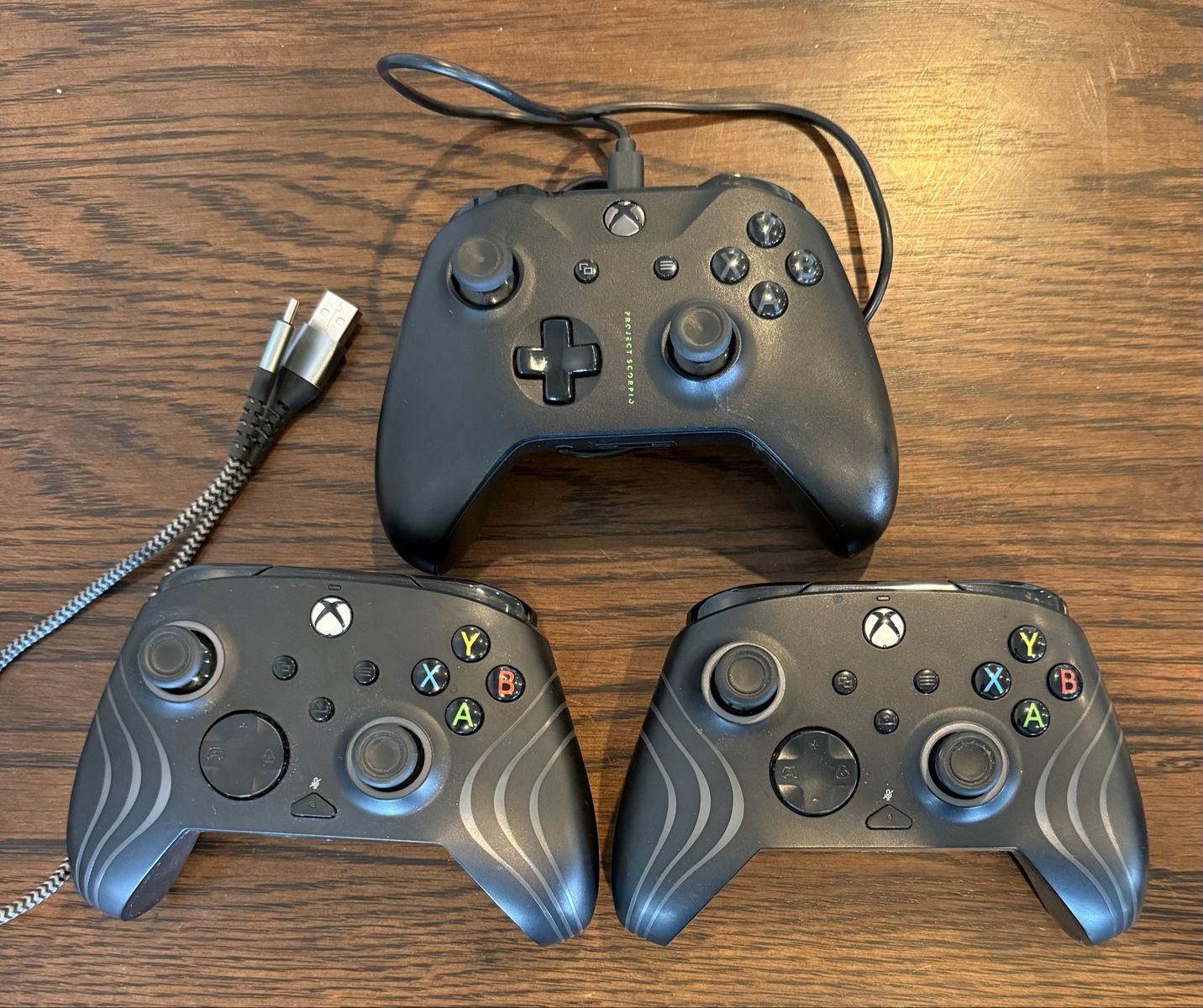 Afterglow Waved Wired Controller and a Project Scorpion Controller for Xbox - Lot of 3
