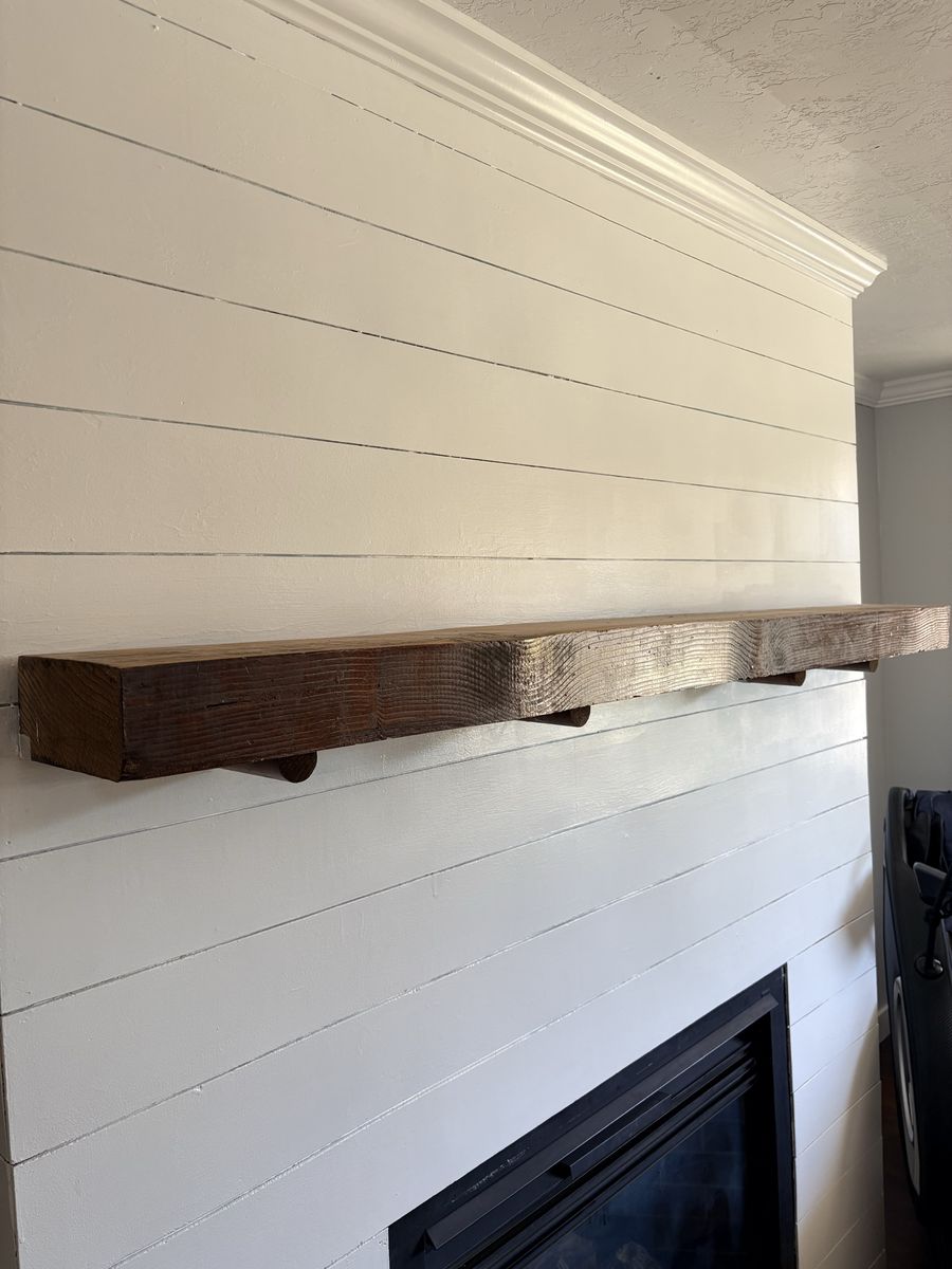 Rustic Wood Floating Mantel Shelf