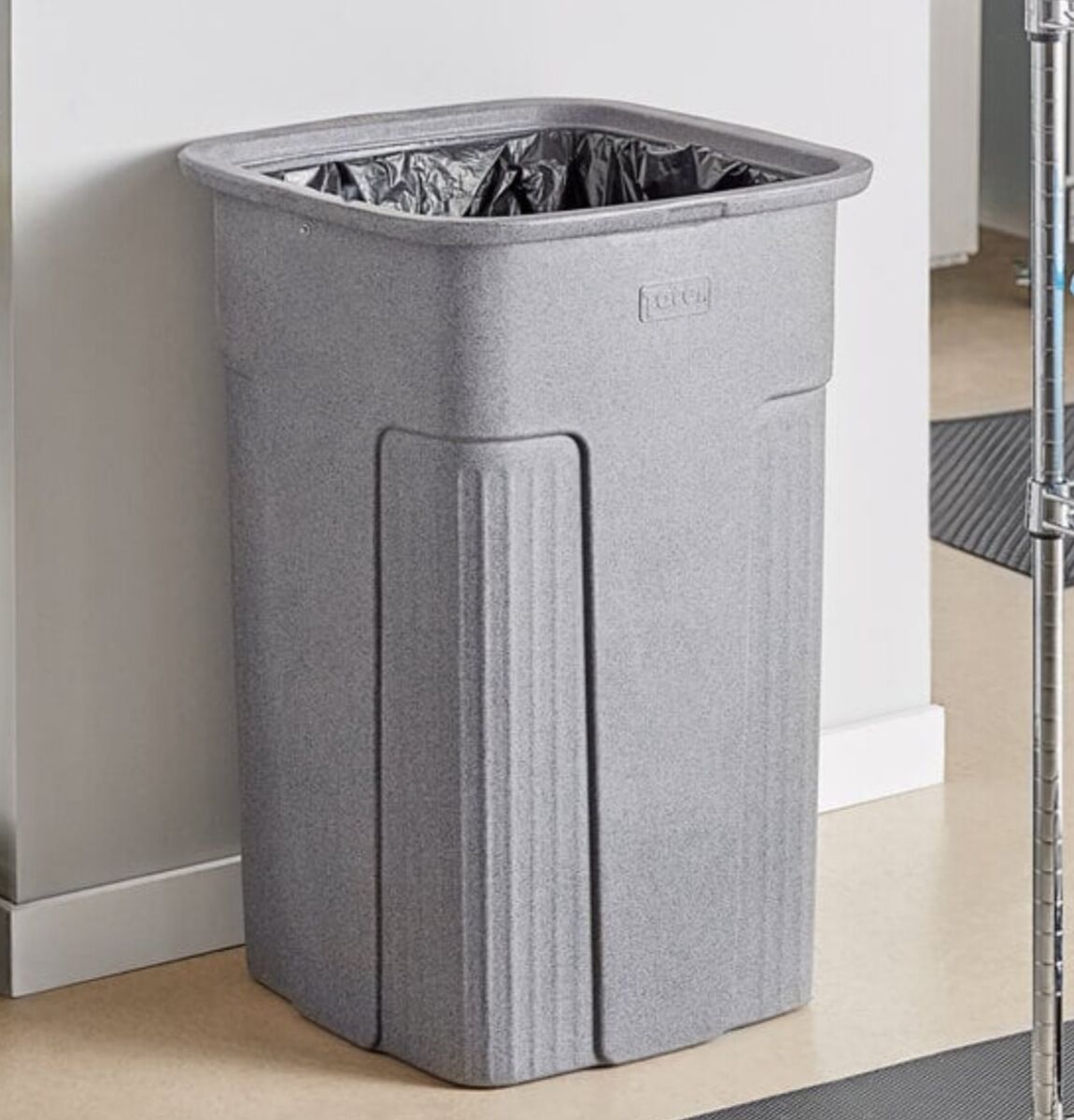 New Toter Slimline Graystone 50 Gallon Square Trash Can
